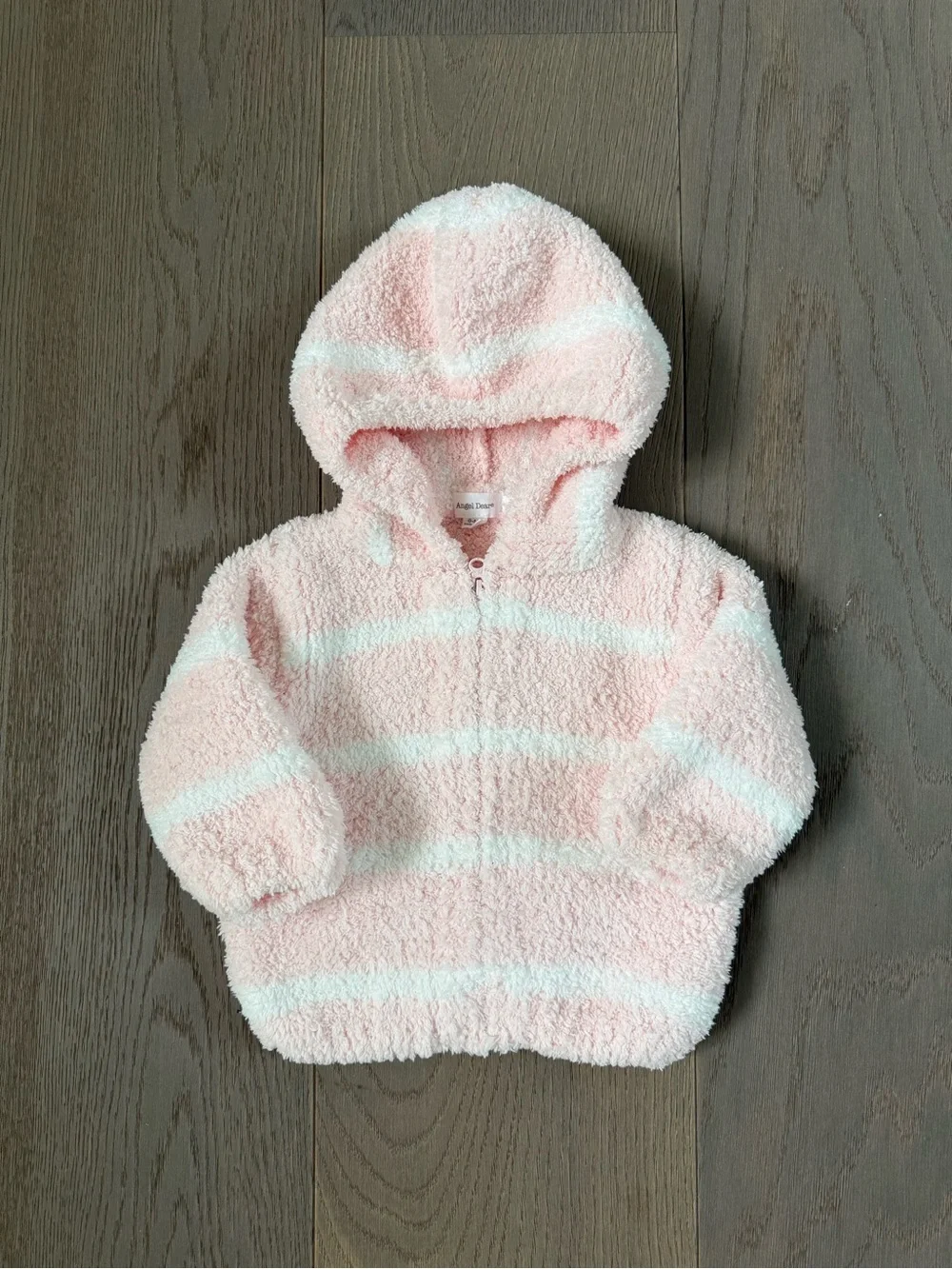 Pretty Pink & Ivory Stripe Hooded Jacket